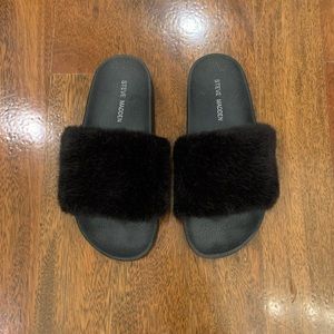 Steve Madden fur slides